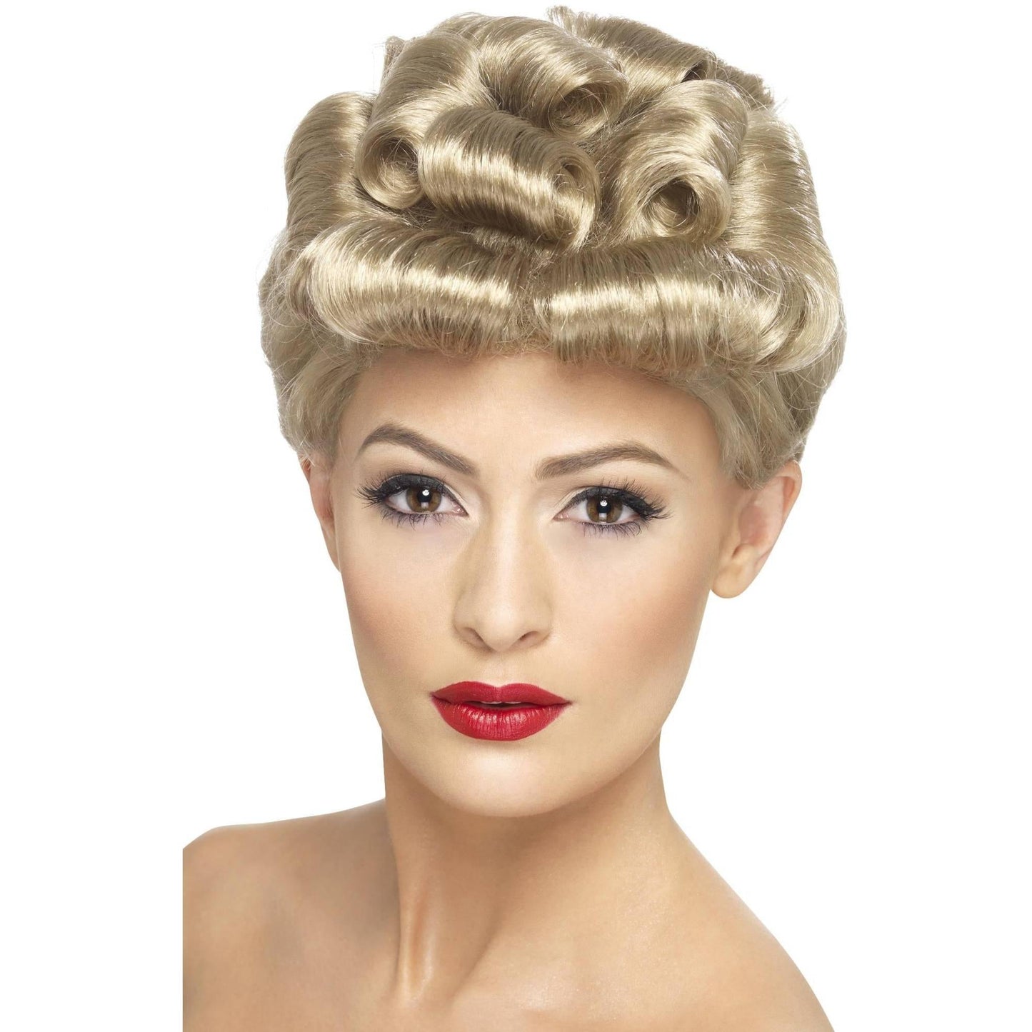 Blonde - Front - Smiffys Womens-Ladies 40s Vintage Wig