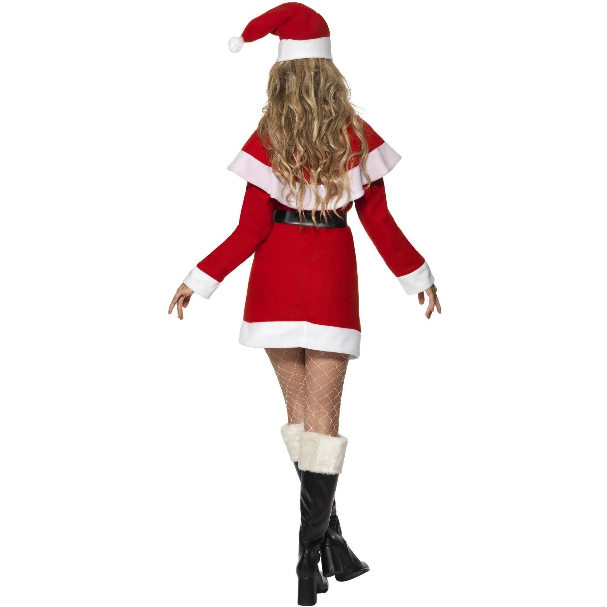 Red-White - Back - Smiffys Womens-Ladies Miss Santa Fleece Costume Set