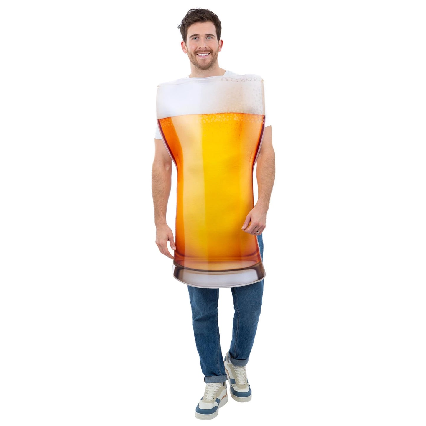 Yellow-White - Back - Smiffys Unisex Adult Beer Pint Costume