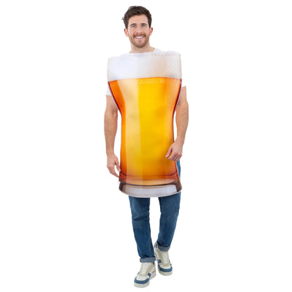 Yellow-White - Back - Smiffys Unisex Adult Beer Pint Costume