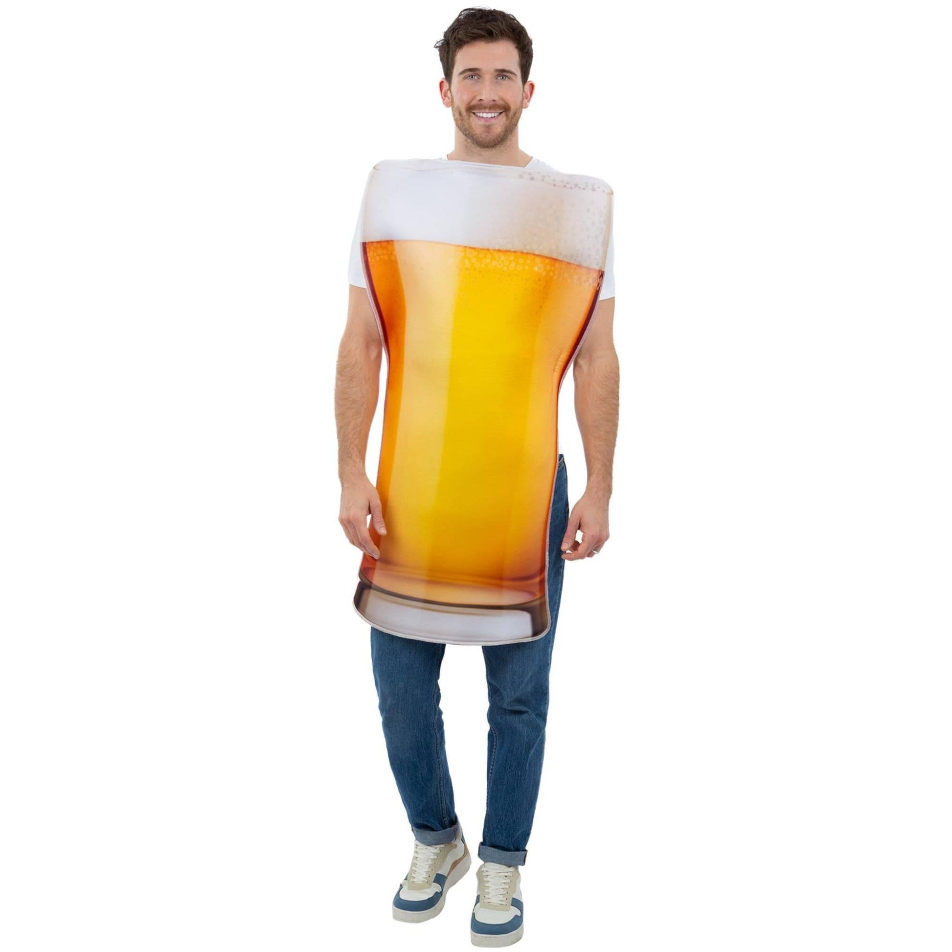 Yellow-White - Front - Smiffys Unisex Adult Beer Pint Costume
