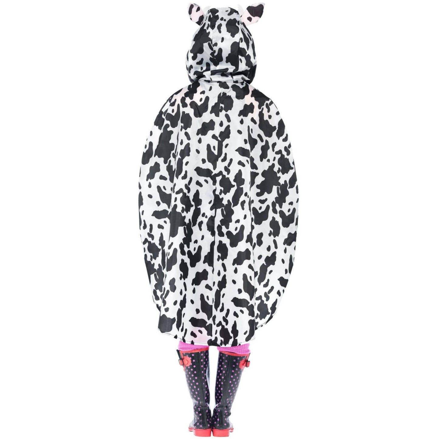 White-Black - Back - Smiffys Unisex Adult Cow Print Costume Poncho