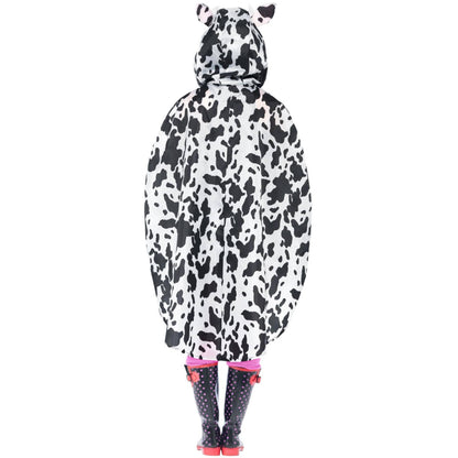 White-Black - Back - Smiffys Unisex Adult Cow Print Costume Poncho