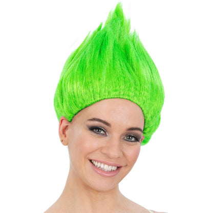 Green - Front - Smiffys 90s Troll Wig