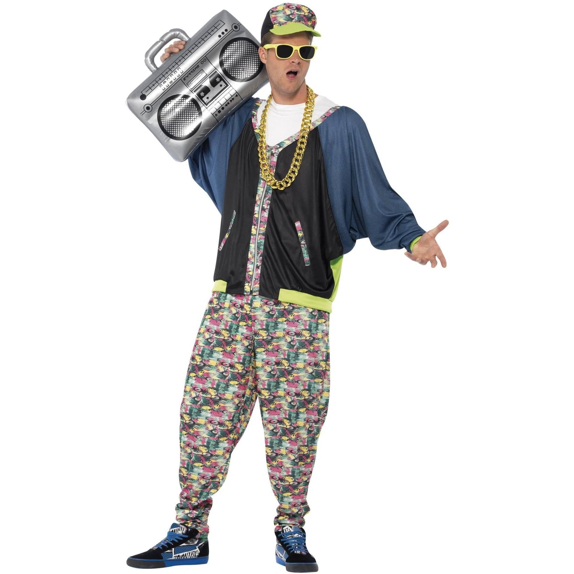 Multicoloured - Front - Smiffys 80s Hip Hop Patterned Costume