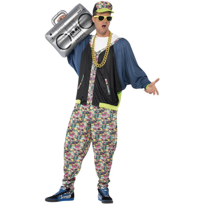 Multicoloured - Front - Smiffys 80s Hip Hop Patterned Costume