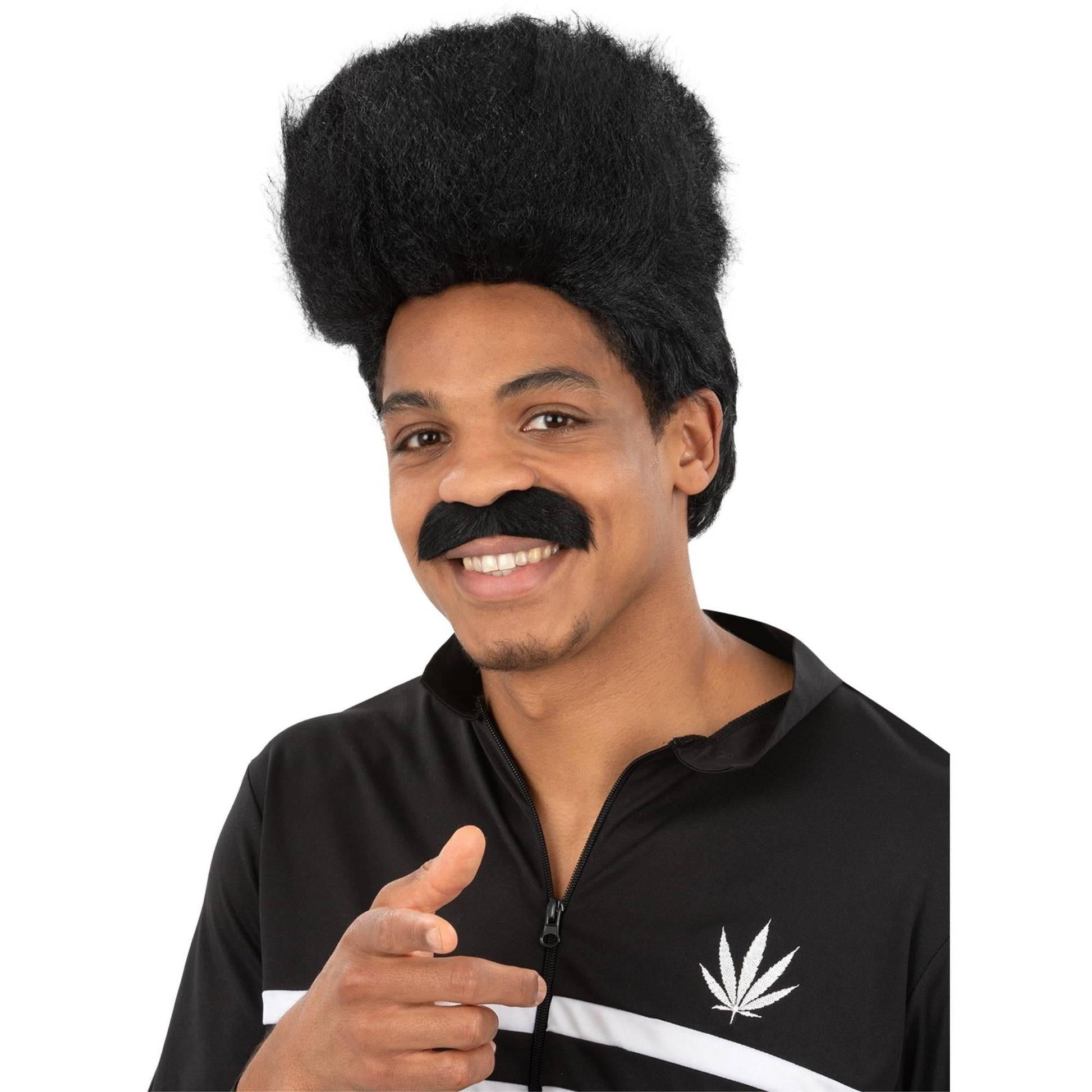Black - Front - Smiffys 90s High Top Wig