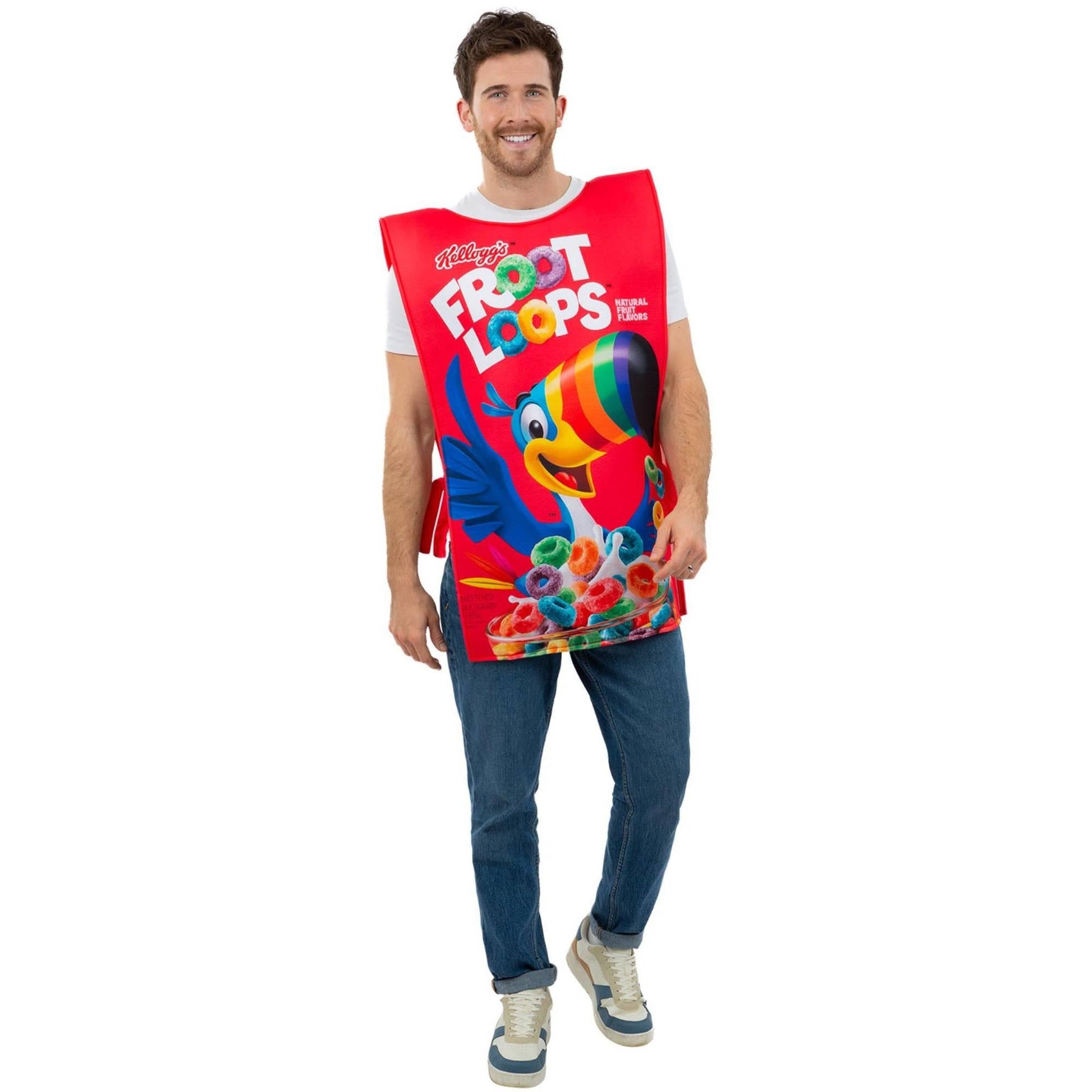 Multicoloured - Front - Kelloggs Unisex Adult Froot Loops Cereal Box Costume