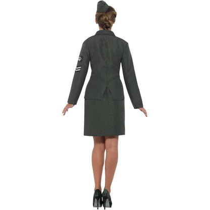 Green - Back - Smiffys Womens-Ladies WW2 Army Costume Set
