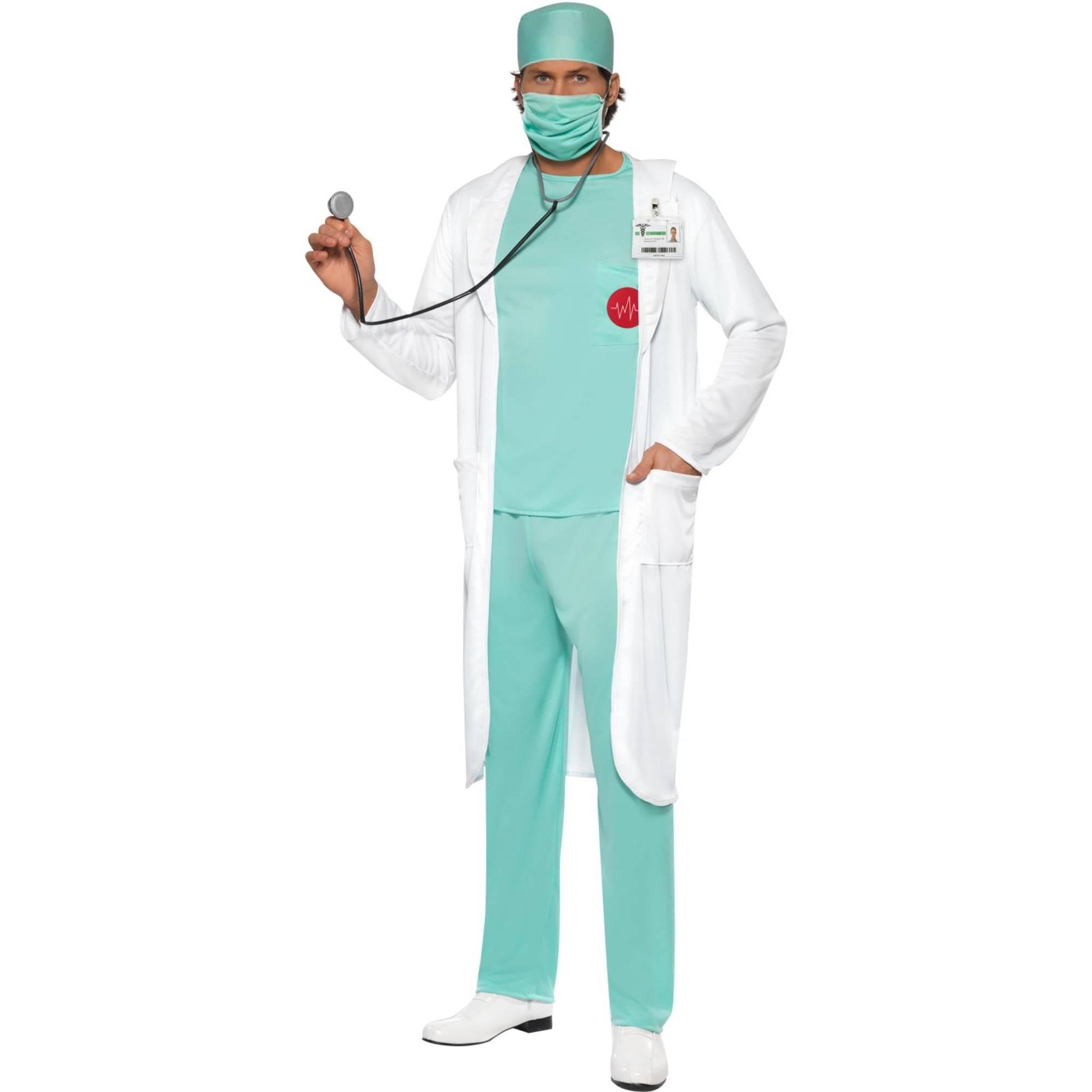 Green-White - Front - Smiffys Mens Doctor Costume Set