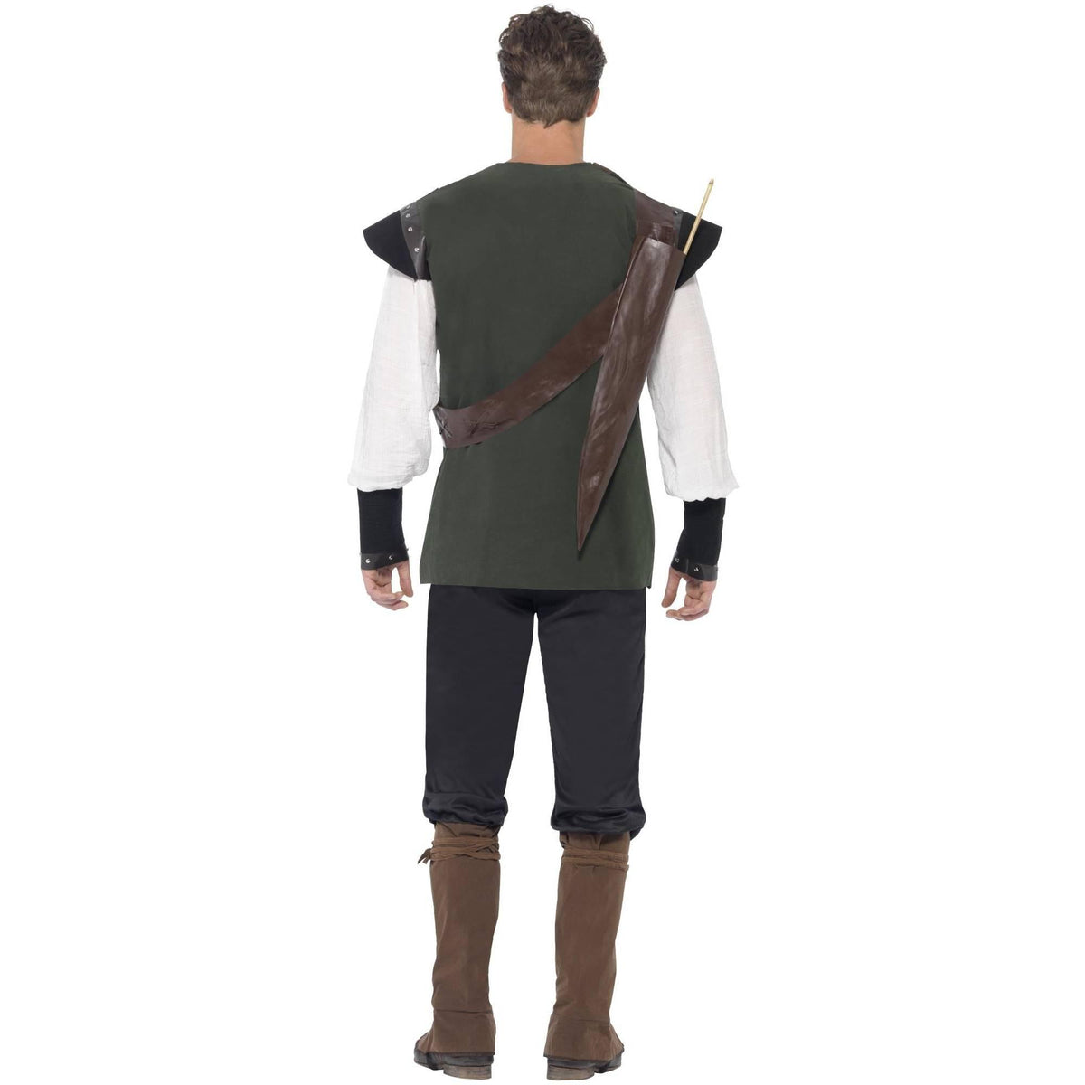 Green-Brown-Black - Back - Smiffys Mens Robin Hood Costume Set