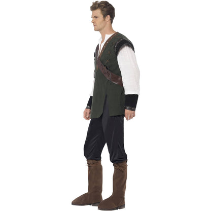 Green-Brown-Black - Side - Smiffys Mens Robin Hood Costume Set