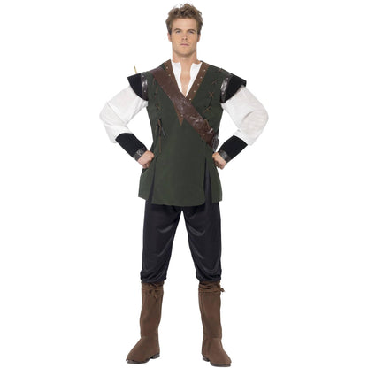 Green-Brown-Black - Front - Smiffys Mens Robin Hood Costume Set