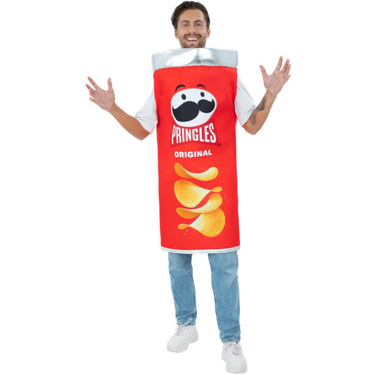 Red-Silver-White - Front - Pringles Unisex Adult Original Costume