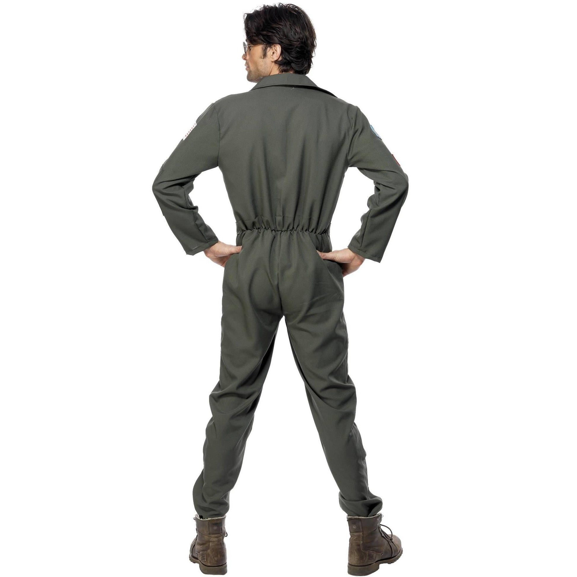 Green - Back - Top Gun Mens Costume Set