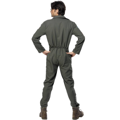 Green - Back - Top Gun Mens Costume Set