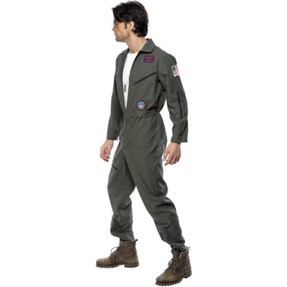 Green - Side - Top Gun Mens Costume Set