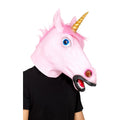 Pink - Side - Smiffys Unisex Adult Unicorn Latex Mask