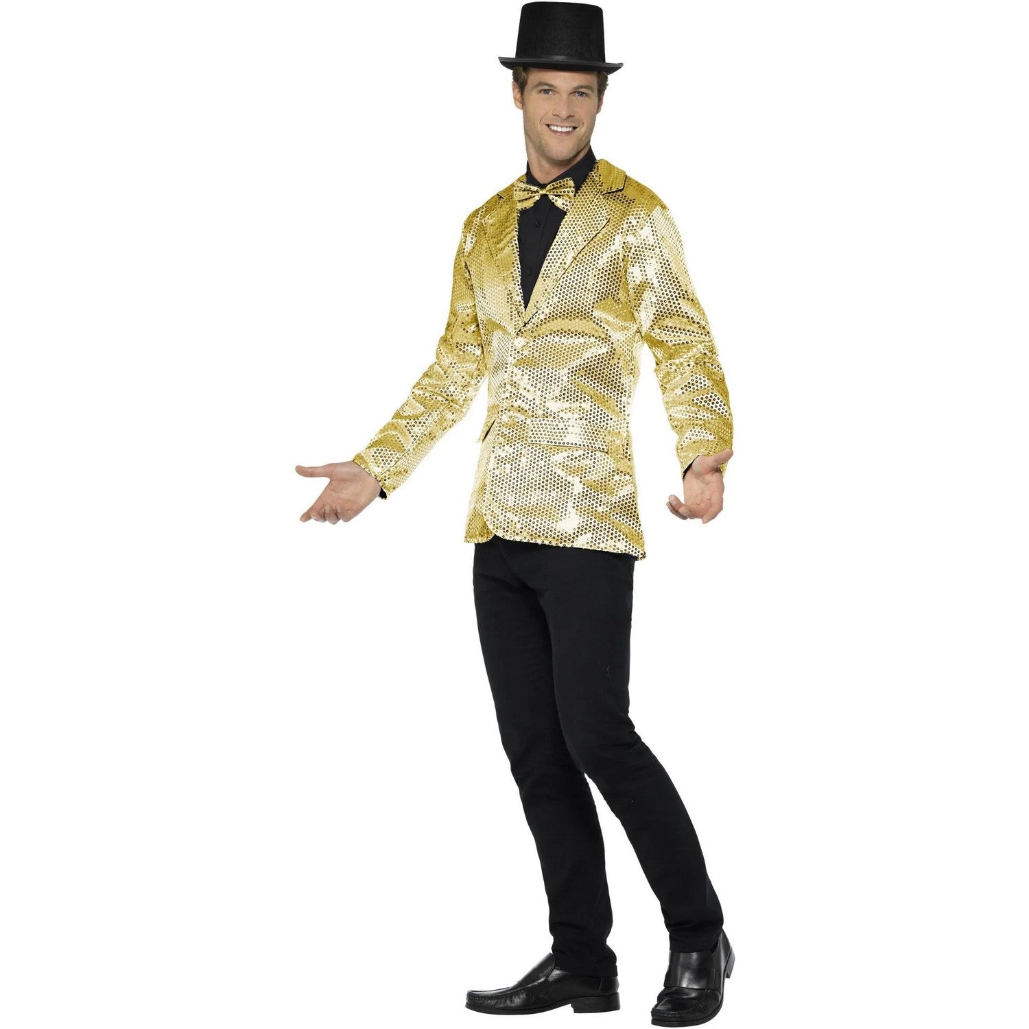 Gold - Lifestyle - Smiffys Mens Sequin Costume Jacket