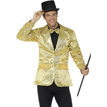 Gold - Front - Smiffys Mens Sequin Costume Jacket