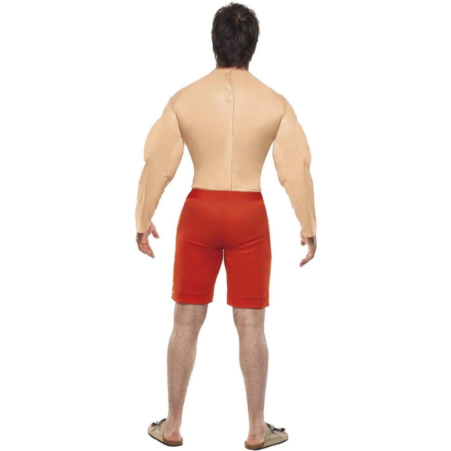 Red - Back - Baywatch Mens Lifeguard Muscles Costume
