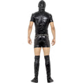Black - Back - Smiffys Mens Bondage Gimp Costume Set