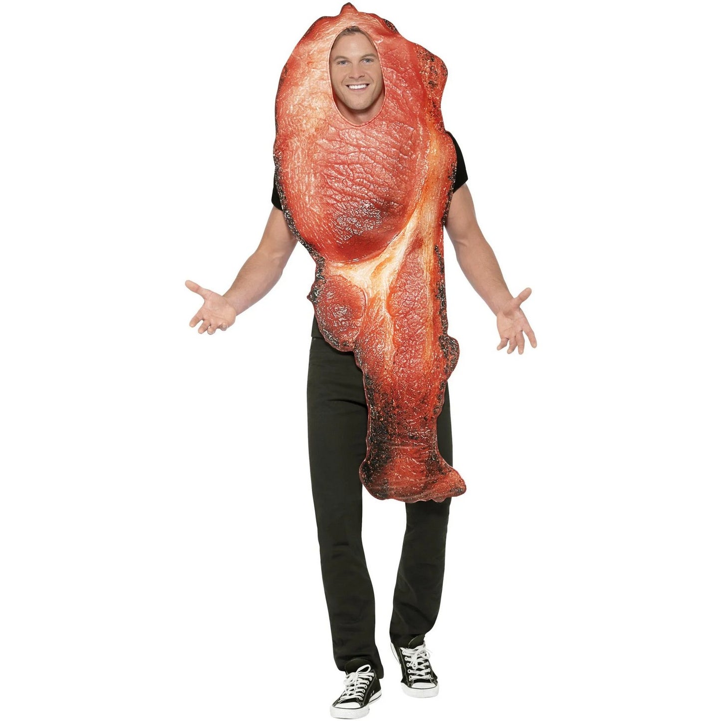 Pink - Front - Smiffys Mens Bacon Costume