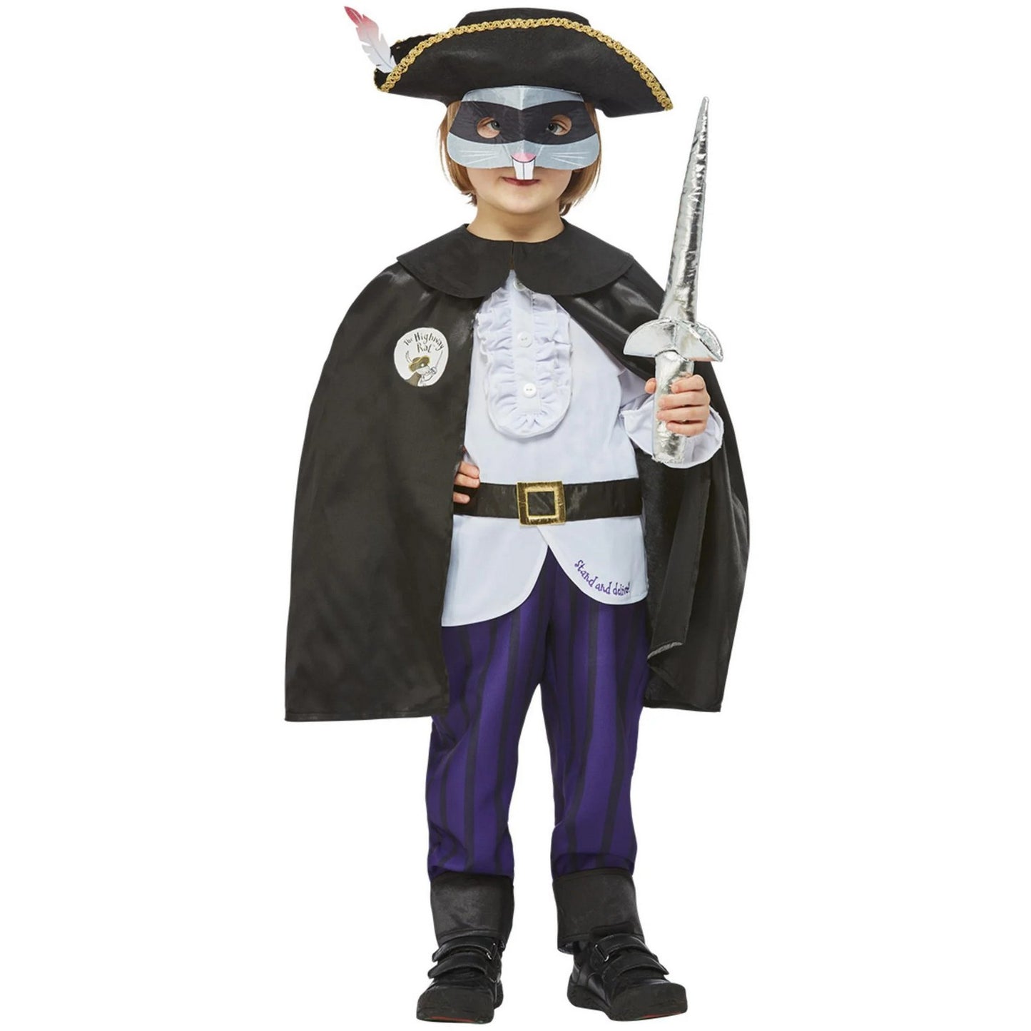 Black-Blue-Violet - Front - The Highway Rat Childrens-Kids Julia Donaldson Costume