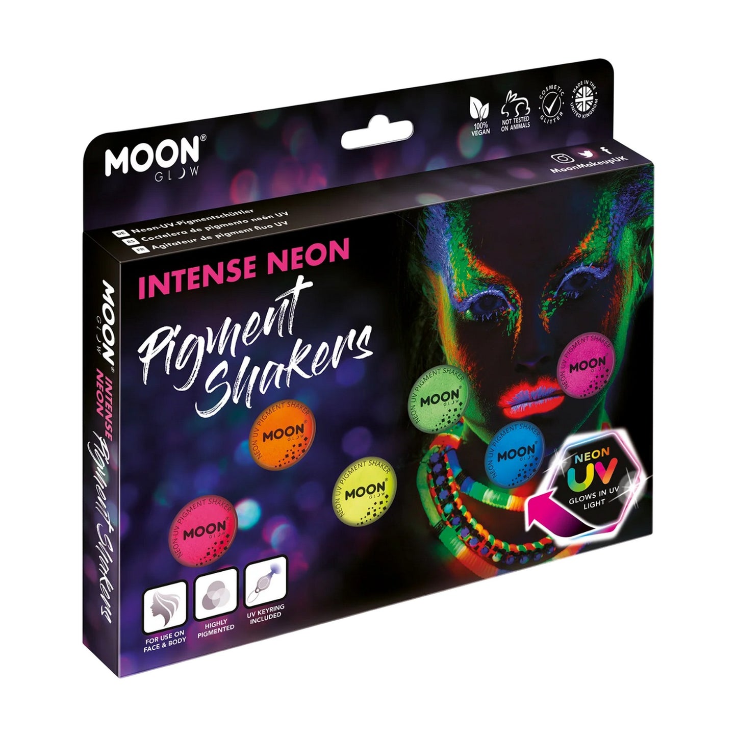 Multicoloured - Back - Moon Glow Neon UV Pigment Powder