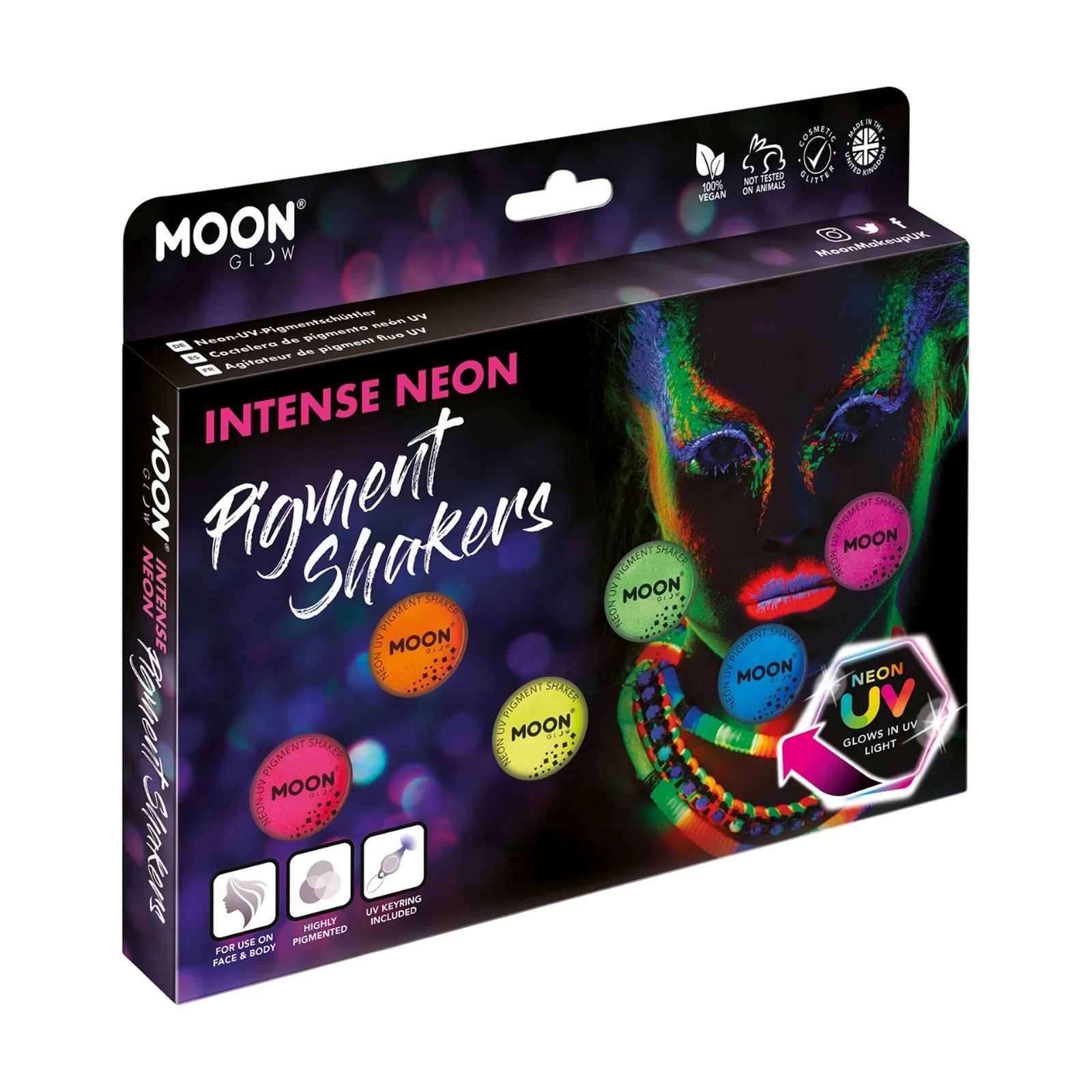 Multicoloured - Back - Moon Glow Neon UV Pigment Powder