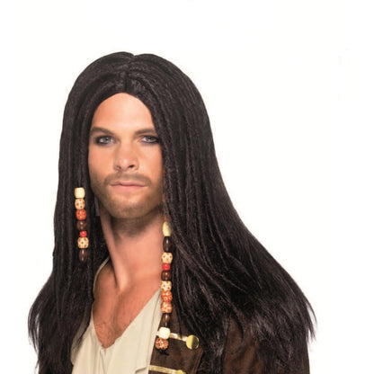 Black - Front - Smiffys Mens Pirate Wig