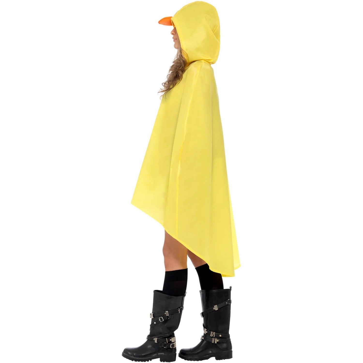 Yellow - Side - Smiffys Unisex Adult Duck Party Poncho