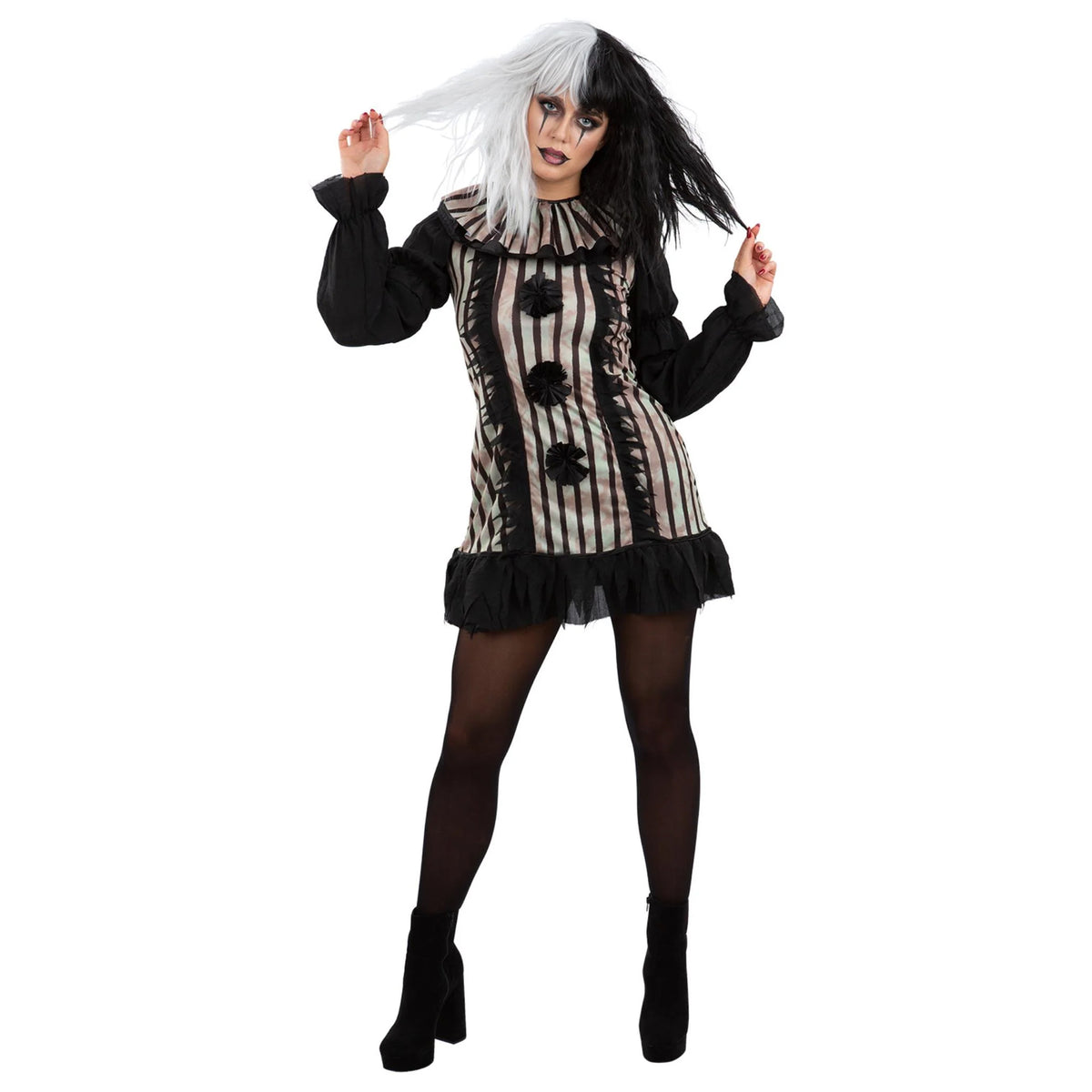 Black - Front - Smiffys Womens-Ladies Vintage Clown Costume Set