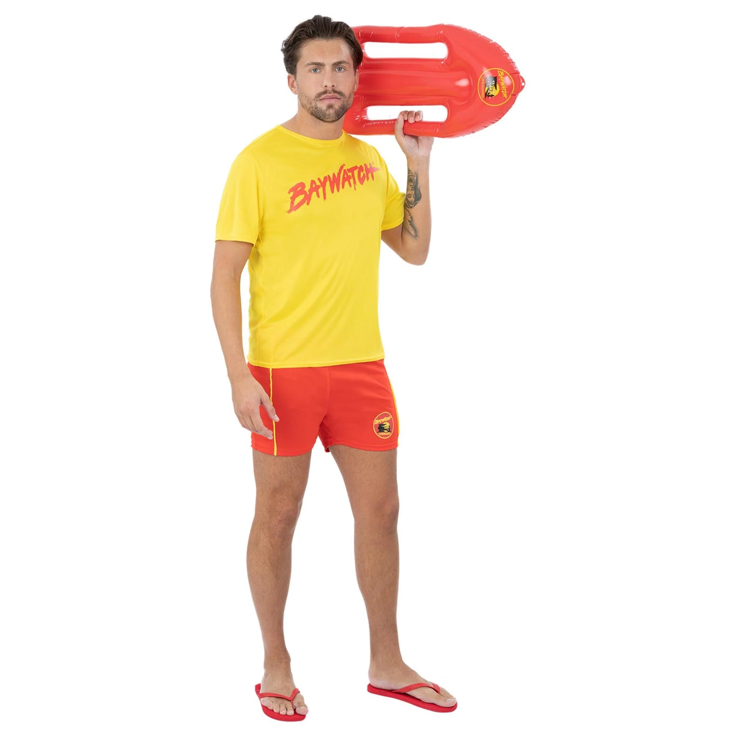 Yellow-Red - Back - Baywatch Mens Contrast Costume Set