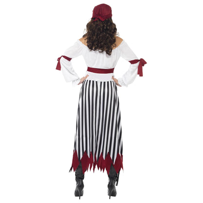 Black-White - Back - Smiffys Womens-Ladies Pirate Costume Set