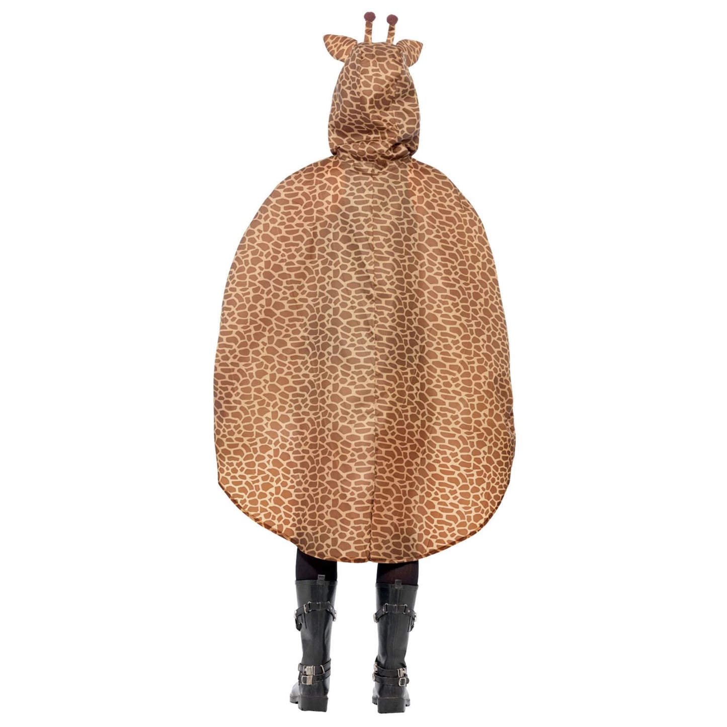 Brown - Back - Smiffys Giraffe Party Poncho