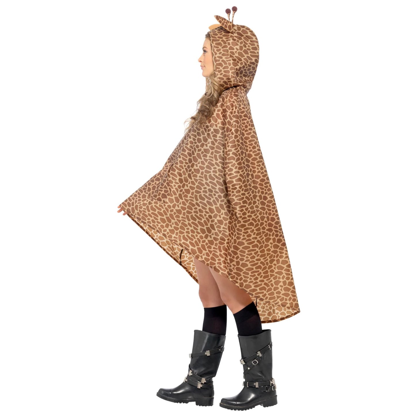 Brown - Side - Smiffys Giraffe Party Poncho