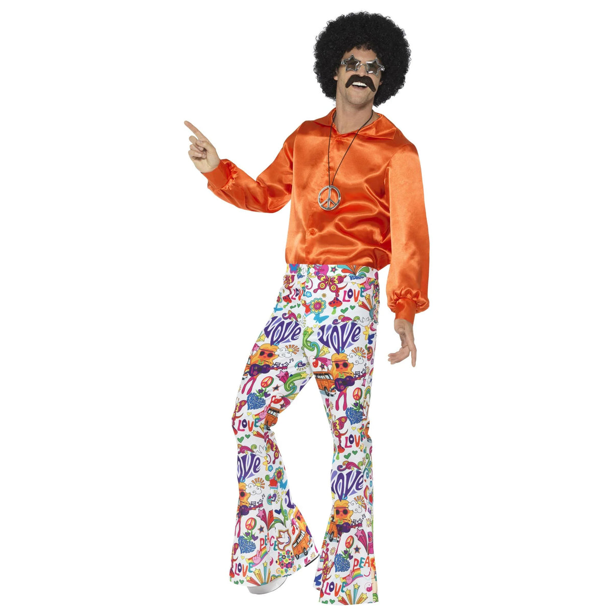 Multicoloured - Front - Smiffys Mens 60s Groovy Flared Costume Bottoms
