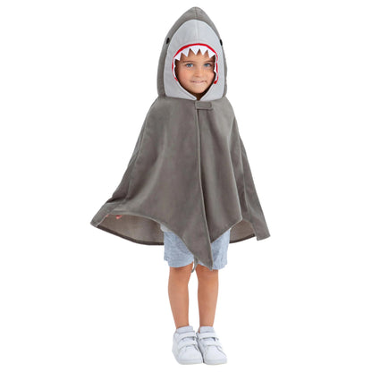 Grey - Front - Smiffys Childrens-Kids Deluxe Shark Costume Cape