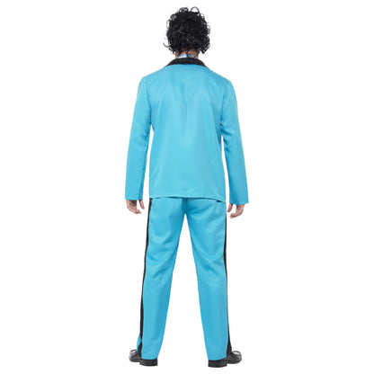 Blue - Back - Smiffys Mens 80s Prom King Costume Suit