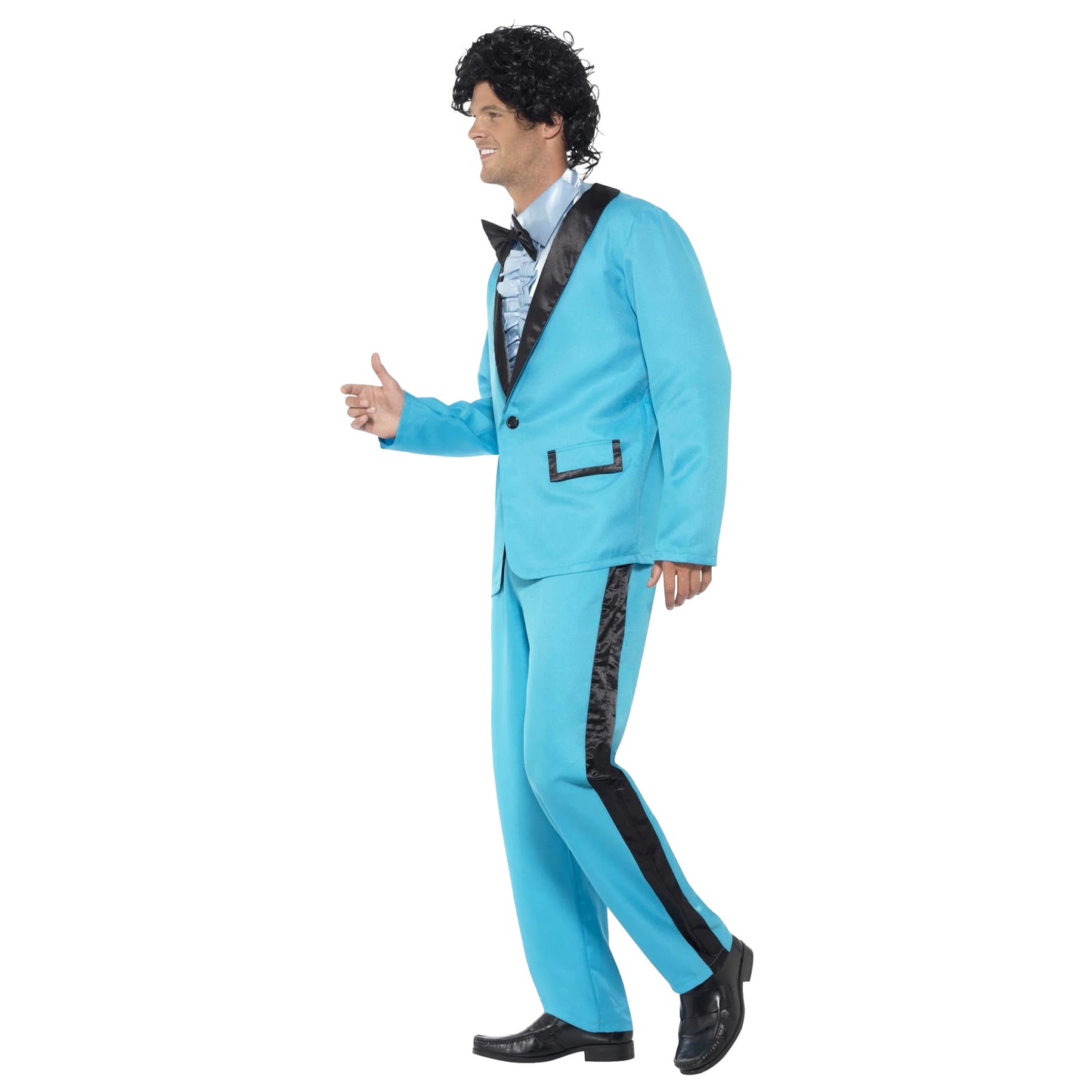 Blue - Side - Smiffys Mens 80s Prom King Costume Suit