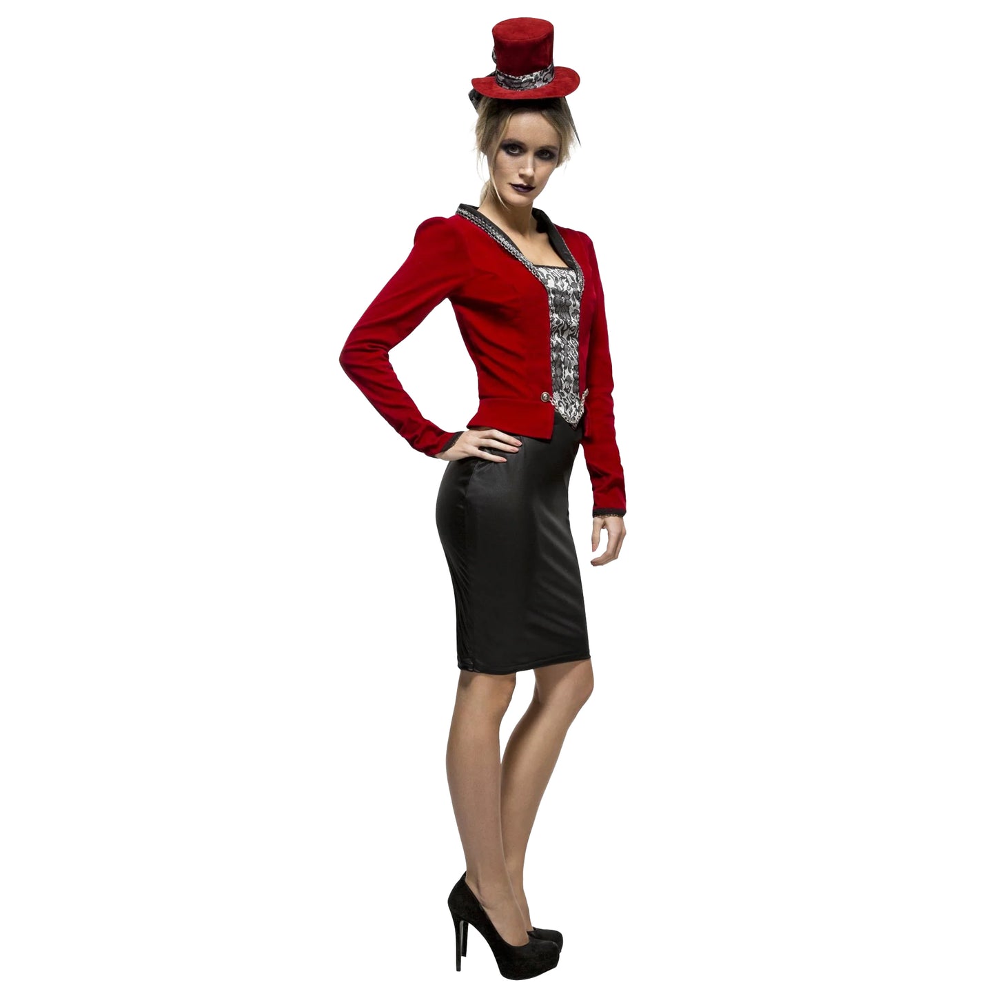 Red-Black-White - Side - Fever Womens-Ladies Vampiress Costume