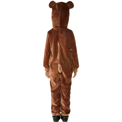 Brown - Back - Smiffys Toddler Bear Bodysuit