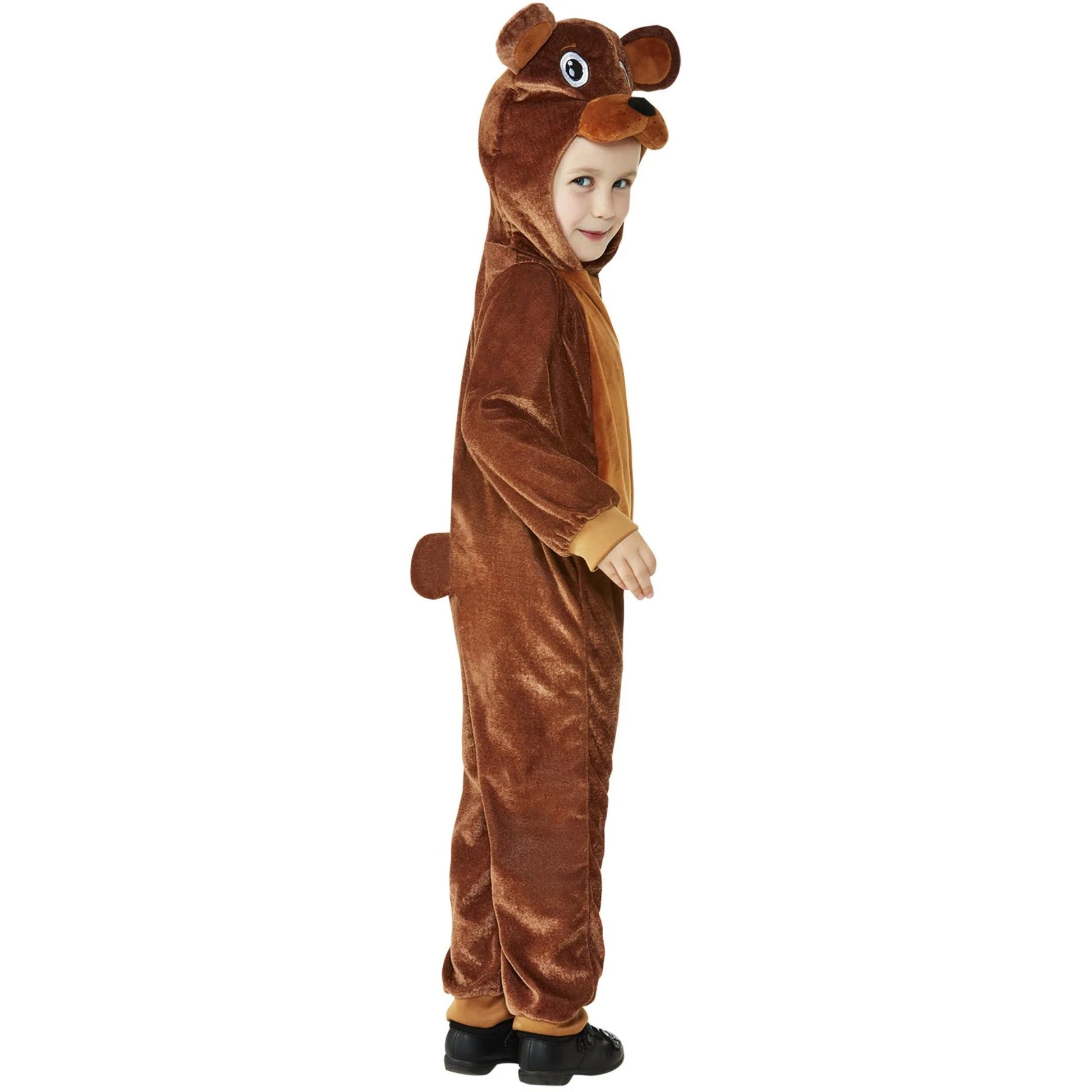 Brown - Side - Smiffys Toddler Bear Bodysuit