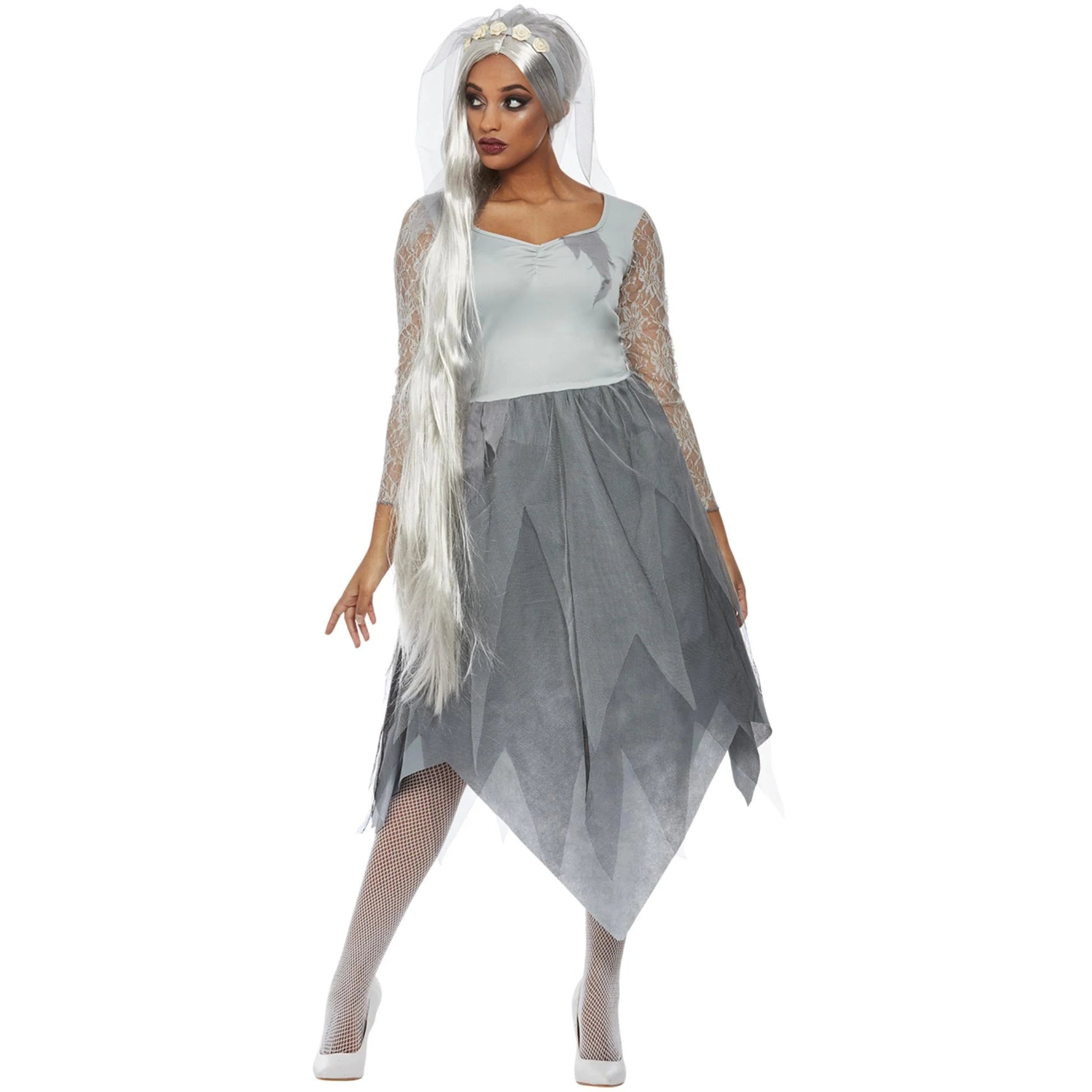 Grey - Lifestyle - Smiffys Womens-Ladies Graveyard Bride Costume