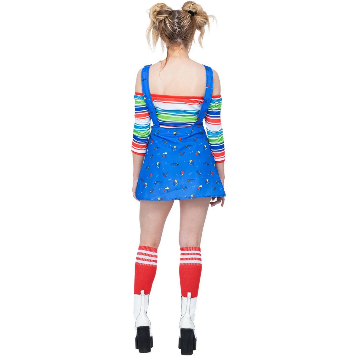 Blue - Back - Chucky Womens-Ladies Costume Dress