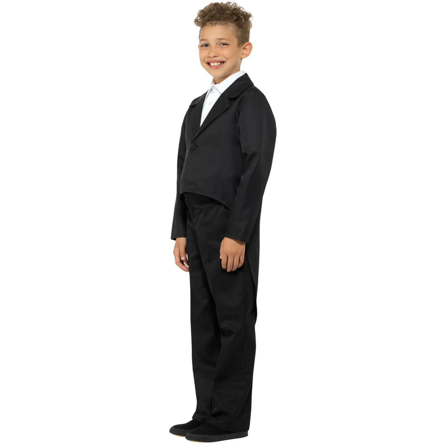 Black - Side - Smiffys Childrens-Kids Tailcoat