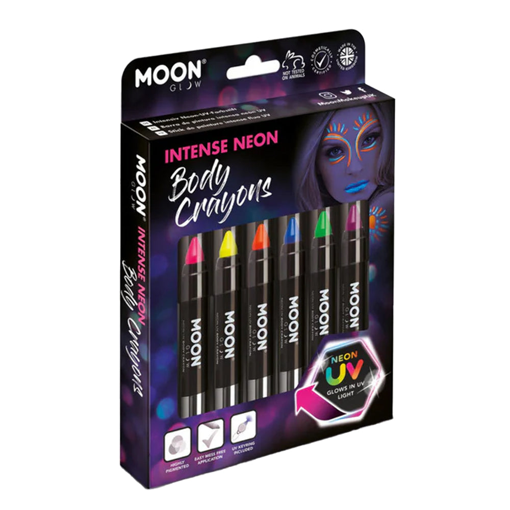 Multicoloured - Front - Moon Glow Intense Neon UV Body Crayons (Pack of 6)