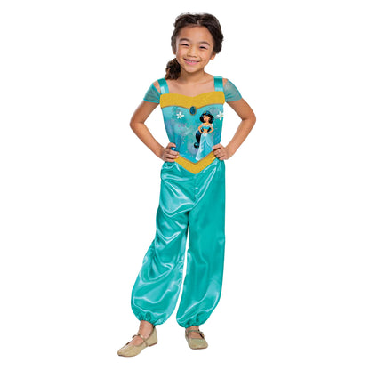 Turquoise - Front - Aladdin Girls Basic Plus Jasmine Costume