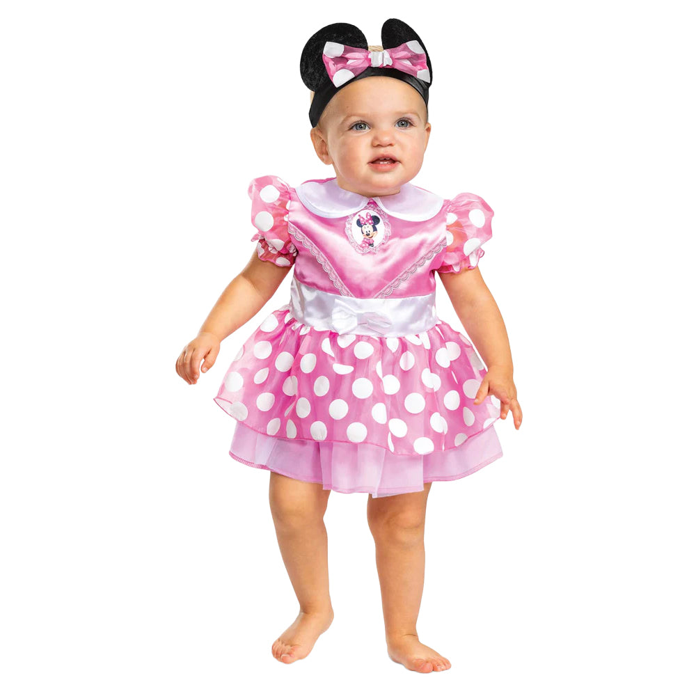 Pink - Front - Disney Baby Girls Classic Minnie Mouse Costume Set